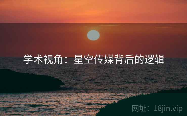 学术视角:星空传媒背后的逻辑