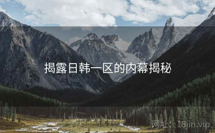揭露日韩一区的内幕揭秘